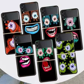 Monster Eye Hand для Samsung Galaxy Z Flip 4 3 5G чехол для телефона черный твердый чехол ZFlip 4 3 роскошный противоударный бампер Samsung Z Flip 3