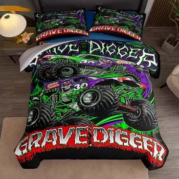 Monster Jam Race Duvet Cover Set King Queen Double Full Twin Single Size Bed Linen Set 140x210cm