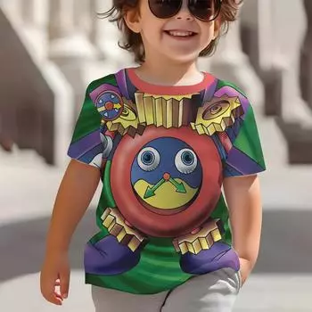 Monster Pattern 3D Printed Children s T-shirt, Boys Fun Short Sleeved Top 110