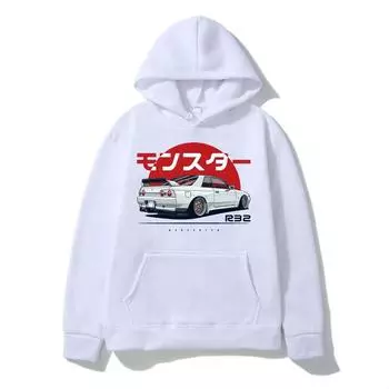 Monster Skyline R32 GTR Print Unisex/WoUnisex Хлопковая толстовка с капюшоном Повседневный свободный свитер Популярная толстовка Модный тренд Одежда унисекс 4XL
