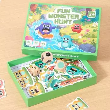 Monster Wood Fun Hunt Desktop Interactive Game Color Match Children Puzzle Toy
