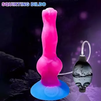 Монстр Дилдо Эякулирующая Секс-Игрушка Сквирт Пенис Надувной Анальный Душ Животное Дилдо Клизма Анальная Затычка Вагинальный Очиститель Женщины