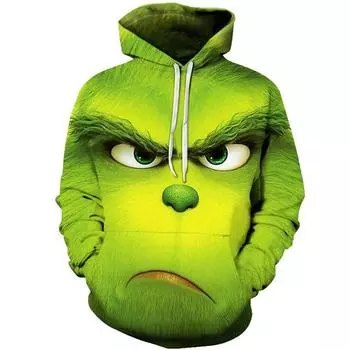 Монстр Негодник Зеленый Мужская Толстовка Куртка Рубашки Косплей Костюм Рождество Sad,4XL