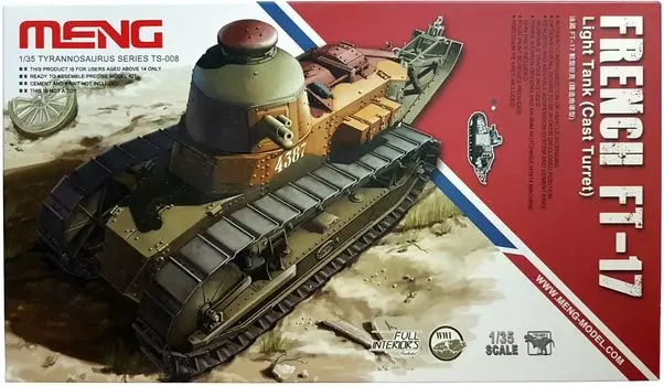 Mont Model Французская армия Французский легкий танк Renault FT17 Литая башня Пластиковая модель MTS008 1/35
