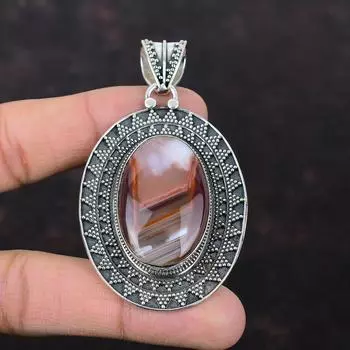 Монтана Агат Кулон Ручной Работы Новые Ювелирные Изделия Стерлингового Серебра 925 Кулон Ювелирные Изделия Из Драгоценных Камней Винтаж Кулон Подарок Для Женщин Антикварные Ювелирные Изделия