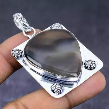 Montana Agate Gemstone 925 Steling Silver Jewelry Pendant 2.17 G3m45