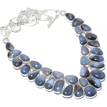 Montana Agate Gemstone Handmade 925 Silver Jewelry Necklace 18 JCN484-136