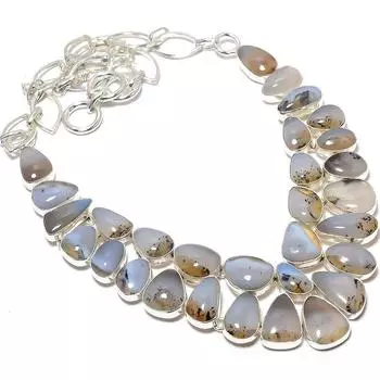 Montana Agate Gemstone Handmade 925 Silver Jewelry Necklace 18 JCN484-6