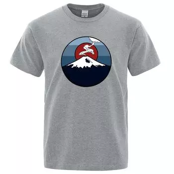 Монтана. Фудзи, Япония Мужская Женская Футболка Модные Хлопковые Экологичные Футболки Летняя Футболка Одежда Футболка Большие Свободные Футболки S