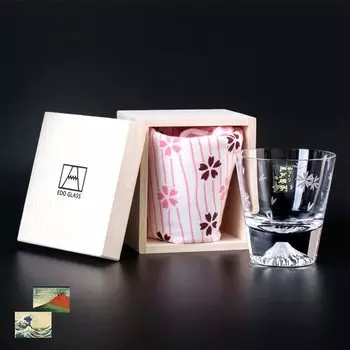 Монтана. Стекло Fuji Glass Tajima Edo Glass Kiriko Present СДЕЛАНО В ЯПОНИИ Сделано в Японии Коробка из павловнии с 36 видами почтовой открытки Futake