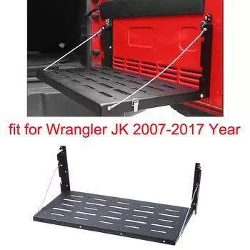 Монтажный лоток для задней двери багажника, подходящий для Jeep Wrangler JK 2007-2017 годов выпуска, складная задняя полка из матового черного железа CHINA