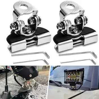 Монтажный зажим для основания прожектора на капот автомобиля, нержавеющая сталь, светодиодный рабочий фонарь, кронштейн для крепления на баре, аксессуары для бездорожья 1pc серебряный