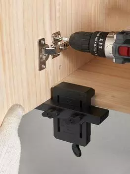 Монтажный зажим для рамы напольного шкафа, мини-опорный кронштейн из АБС-пластика, многоцелевое монтажное приспособление для дверцы шкафа для скрытой установки двери чёрный