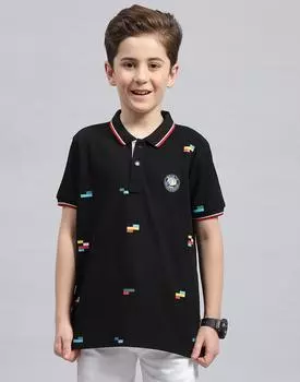 Monte Carlo Boys Printed Collar Neck Pure Cotton T-Shirt 4-5 Years