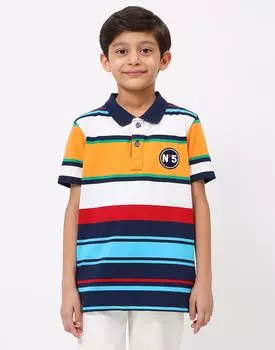 Monte Carlo Boys Yellow & Blue Collar Neck T-Shirt 4-5 Years