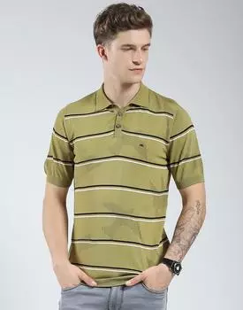 Monte Carlo Mens Solid Collar Neck Tshirt M