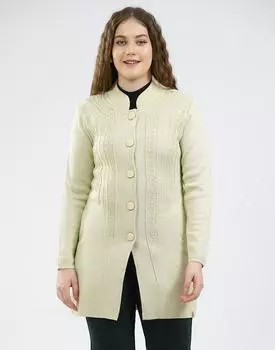 Monte Carlo Women Round Neck Full Sleeve Knitted Coat M