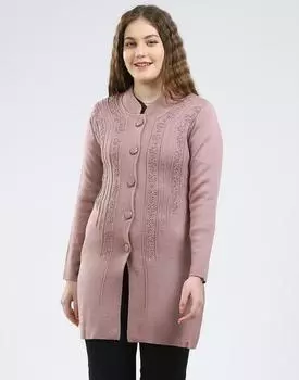 Monte Carlo Women Round Neck Full Sleeve Knitted Coat M