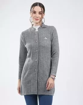 Monte Carlo Women s Band Neck Full Sleeve Knitted Coat M