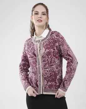 Monte Carlo Women s Round Neck Full Sleeves Cardigan M