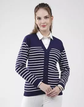 Monte Carlo Women s V Neck Full Sleeves Cardigan M