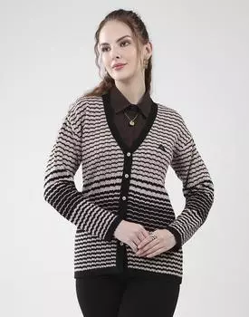 Monte Carlo Women s V Neck Full Sleeves Cardigan XL