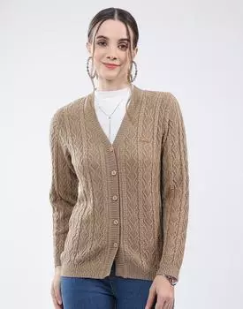 Monte Carlo Women s V Neck Full Sleeve Cardigan M
