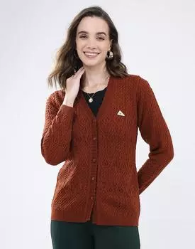 Monte Carlo Women s V Neck Full Sleeve Cardigan M