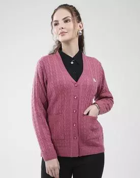 Monte Carlo Women s V Neck Full Sleeves Cardigan M
