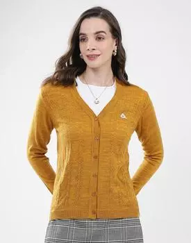 Monte Carlo Women s V Neck Full Sleeve Cardigan M