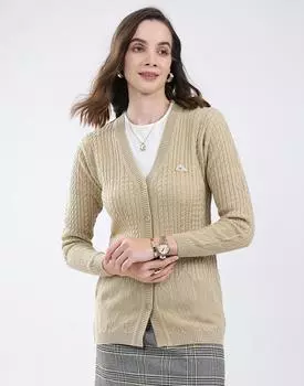 Monte Carlo Women s V Neck Full Sleeve Cardigan M