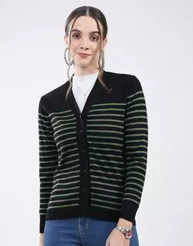 Monte Carlo Women s V Neck Full Sleeve Cardigan 2XL