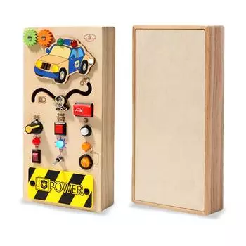 Монтессори-бизиборд, деревянная дорожная бизиборд для малышей со светодиодными лампами, сенсорные игрушки для малышей 1-3 лет, подарки для мальчиков и девочек