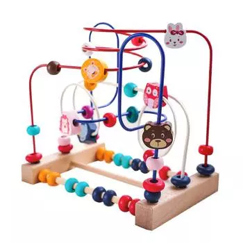 Монтессори Деревянный лабиринт Круги вокруг бусин Счеты Математические игрушки Обучающие игры Тренировка мелкой моторики Развивающие игрушки для детей