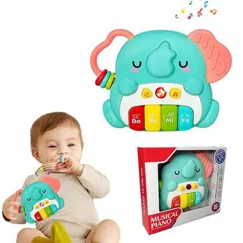 Монтессори Детские электронные игрушки-пианино Музыкальные и световые клавишные инструменты Игрушки с животными 18-36 месяцев Малыши Развивающие подарки для малышей синий