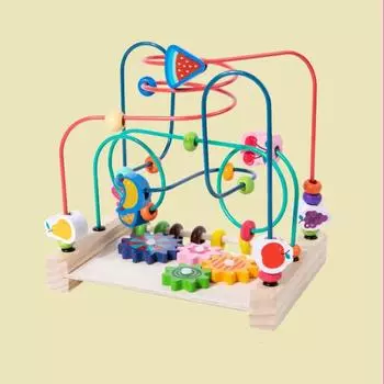 Монтессори Детские игрушки Монтессори Лабиринт Круги Фруктовые Американские горки Счеты Головоломки Игрушки Дети B