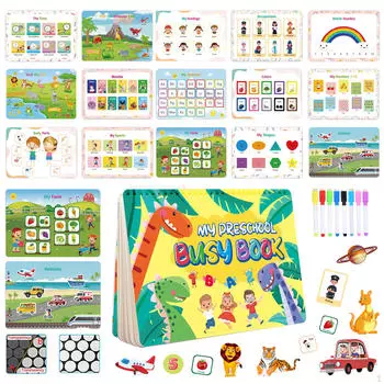 Монтессори Игрушки Книга Развлечений, Подарки на Рождество и День Рождения, 15 Тем, Наклейки для Малышей Тихие