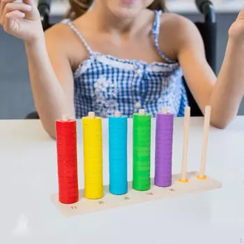 Монтессори Математика Манипуляции Игрушки Головоломка Складывание Цветной Счет Мышление Складывание для 3 4