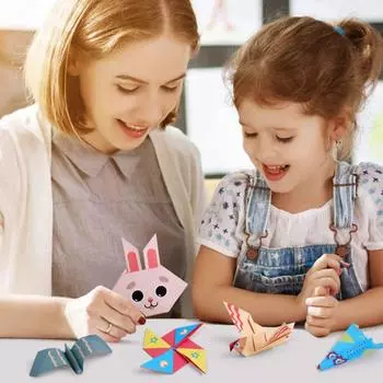 Монтессори набор цветной бумаги ручной работы обучение искусству книга-вырезка из бумаги взаимодействие родителей и детей Style A