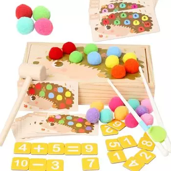 Montessori Toy Educational Toy 3 4 5 6 Years Old 3 in 1 Game Chopstick Training Number Study Multifunctional Fingertip Training Early Development