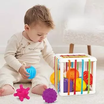 Montessori Toys Children 0-12 Months Early Education Rainbow Cesare Enlightening and Grasping Sensory Training Baby Toys Plastic разноцветный