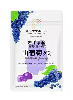 Montoire Zennoh Wild Grape Gummy from Iwate Prefecture 40g x 10 bags
