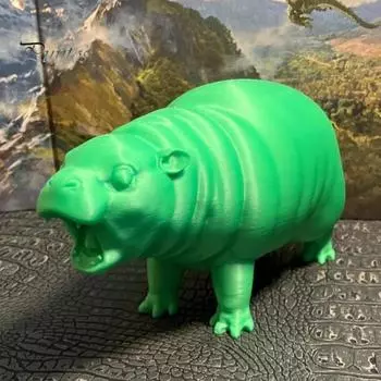 Moo Deng Hippo Figure Маленькая фигурка бегемота из смолы Настольная скульптура бегемота Домашнее украшение для книжной полки в спальне 8 cm серый