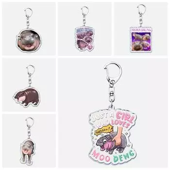 Moo Deng Moo Deng Meme Брелок Акриловый Песто Пингвин Пигмей Подвеска Декор для рюкзака style 5