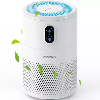 MOOKA Маленький Компактный Воздушный Тройной Вирус Аллергия Свет Энергия Легко Легко 4 Уровня Объема Воздуха Светодиодный Свет До 18 Татами Hepa Pet Плесень Лесной Пожар Сажа