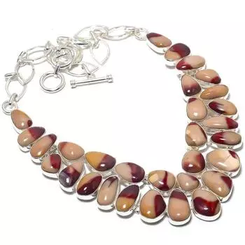 Ювелирные изделия ручной работы из серебра 925 пробы с драгоценными камнями Mookaite, ожерелье 18 дюймов JCN484-124