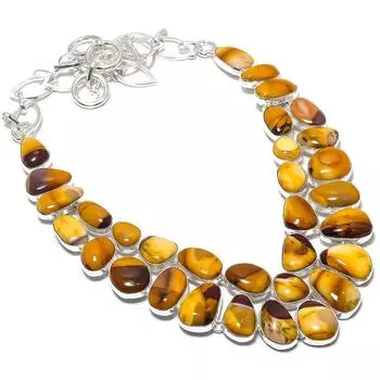 Ювелирные изделия ручной работы из серебра 925 пробы с драгоценными камнями Mookaite, ожерелье 18 дюймов JCN484-160