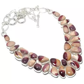 Ювелирные изделия ручной работы из серебра 925 пробы с драгоценными камнями Mookaite, ожерелье 18 дюймов JCN484-139