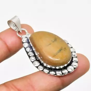 Mookaite Gemstone Handmade 925 Silver Plated Jewelry Pendant 1.96 1.96 красный