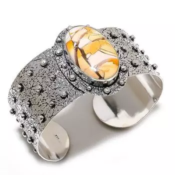 Mookaite Handmade Cuff 925 Sterling Silver Jewelry Bangle Регулируемый m7K08